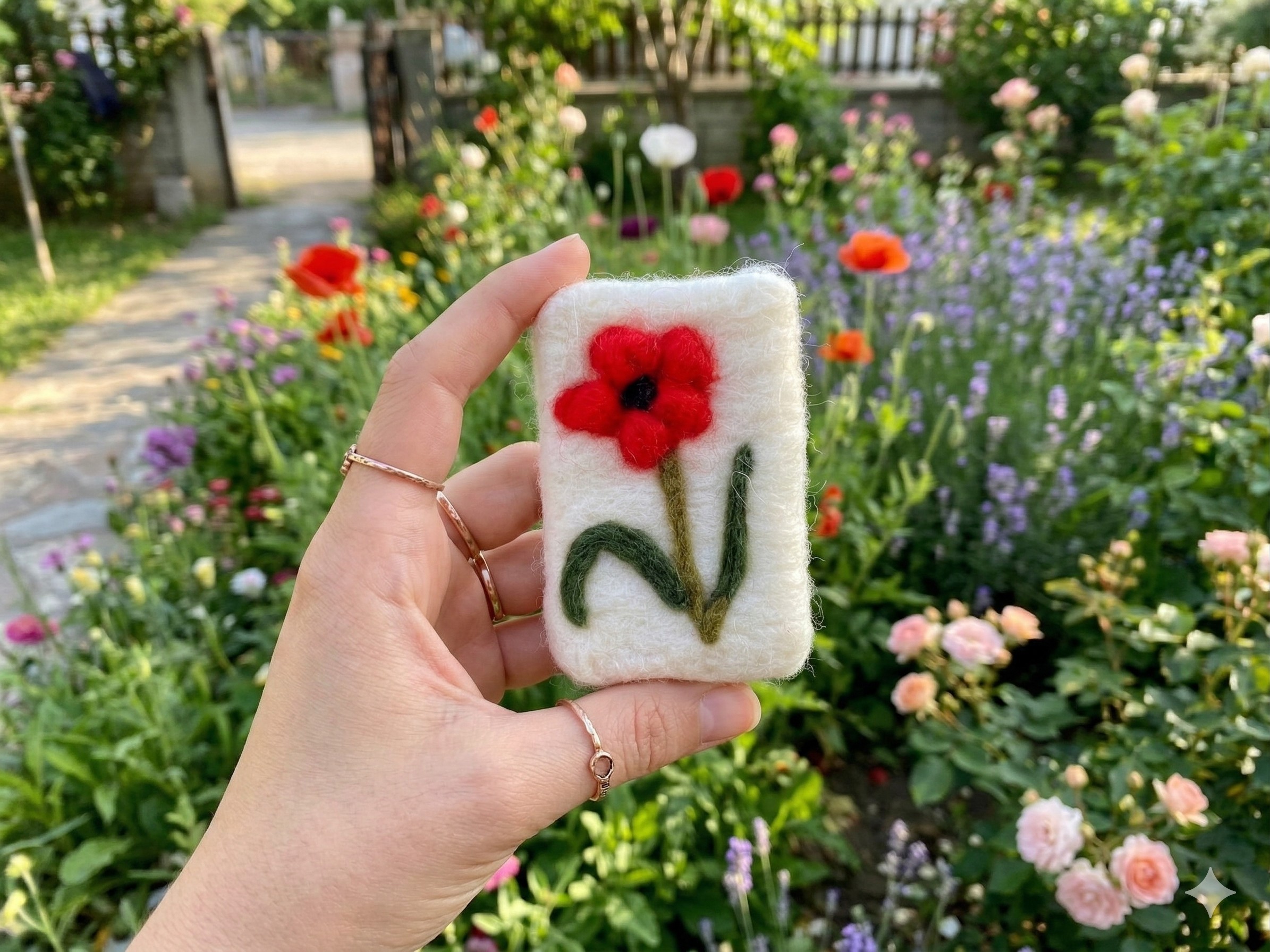 Gelincik Tasarımlı Keçeli Sabun